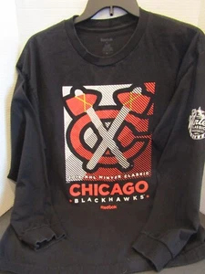 CHICAGO BLACKHAWKS Men's Size XL 2015 Winter Classic BLACK Long Sleeve Shirt - Picture 1 of 6