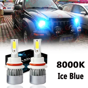 For Jeep Liberty 2002-2007 Hi-Low Beam -2X 9007 Ice Blue LED Headlight Bulbs Kit - Imagen 1 de 11