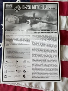 INSTRUCTION SHEET (ONLY) FOR 1/32 HK MODELS B-25H GUNSHIP. - Picture 1 of 1