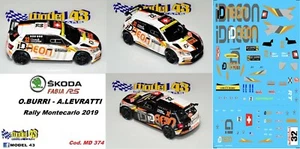 DECAL 1/43 - SKODA FABIA R5 - BURRI O. - Rally MONTECARLO 2019 - Foto 1 di 1