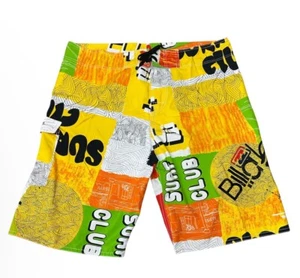 Vintage Billabong Board Shorts Sz 40 Surf Club 90s Y2K Black White As New EZ - Picture 1 of 8