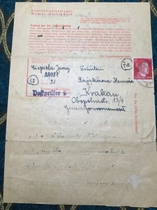 Holocausto 1941 Weimar Buchenwald hoja de letras tipo 3 Cracovia censor tipo 2 - Imagen 1 de 4