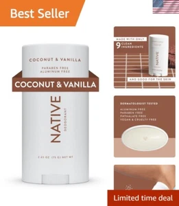 Coconut Vanilla Natural Deodorant Stick for All-Day Protection - 75ml - Picture 1 of 9