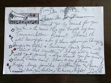 Hildegarde handwritten postcard note thanking friend; signed "Hildegarde" 