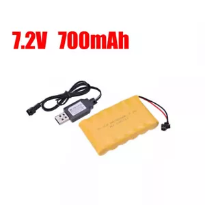1Pc 7.2V 700mAh Ni-Cd AA Battery Pack Rechargeable for RC Car Toy SM-2P Plug USA - Bild 1 von 3
