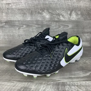 Nike Tiempo Legend 8 Elite FG Black White Volt AT5293-007 Size 6 Soccer Cleats - Picture 1 of 11