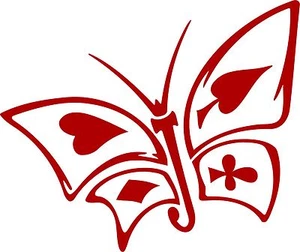 Butterfly Cards Heart Club Diamond Spades Truck Car Window Vinyl Decal Sticker - Bild 1 von 2