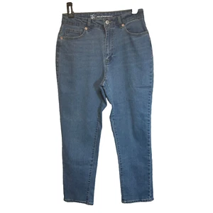 Pantalones de mezclilla No Bo Mom talla 7 tiro alto pierna cónica lavado medio elásticos - Imagen 1 de 10
