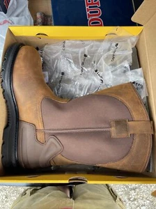 Carhartt Men's 10.5W Waterproof Safety Toe Wellington, Bison Brown - Picture 1 of 2