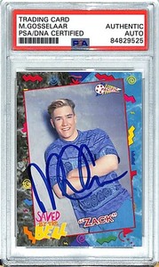1992 Saved By The Bell MARK PAUL GOSSELAAR "Zach" Signed Card #23 PSA/DNA Slab