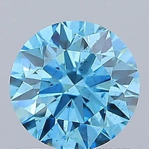 Round 1.00 ct Fancy Vivid Blue SI1 IGI Certified Lab Grown CVD Diamond - Picture 1 of 10