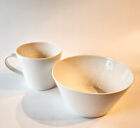 Royal Doulton 1815 England Porcelain 12 oz Mug and 6"x3" Bowl Swirl White