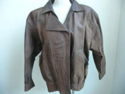 Винтажная латунная сливовая кожаная куртка Nordstrom - Изображение 1 из 4