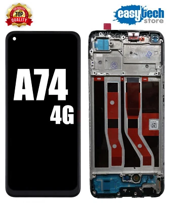 OPPO A74 4G CPH2219 Touch Schermo LCD Display TFT Monitor FRAME Vetro Nero