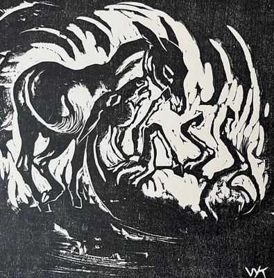 Walther Klemm Signierter Original Holzschnitt - Esel - Bild 1 von 4