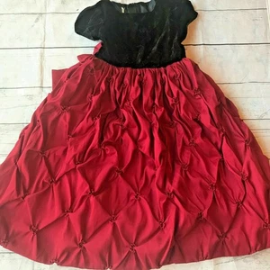 Schwarz-rotes Mädchen Blumen Ballkleid Kleid Kid’s Youth  - Bild 1 von 8