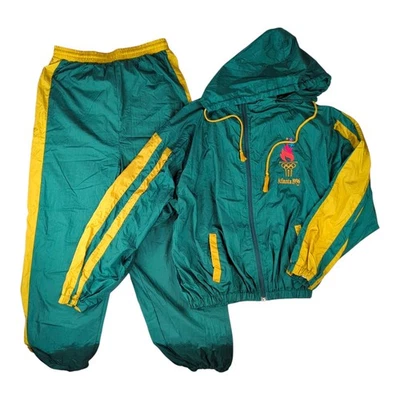 De Colección Mighty Mac 1996 EE. UU. Recuerdo Olímpico Chándal Chaqueta y Pantalones Juveniles XL Verde Foto 1 de 4