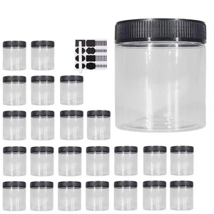 8oz Plastic Jars With Lids, Airtight Container for Food Storage, Clear Plasti... - Picture 1 of 7