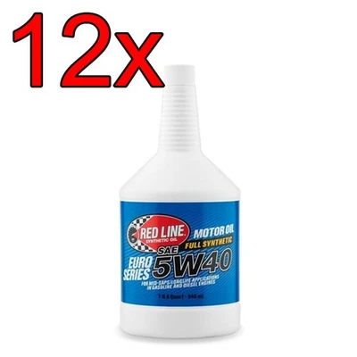 [Caja de 12] Aceite de motor Euro 5W40 totalmente sintético Red Line 1 cuarto Foto 1 de 3
