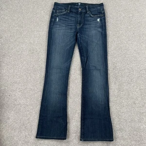 Jeans 7 For All Mankind donna 27 blu kimmie bootcut denim elasticizzato invecchiato - Foto 1 di 21