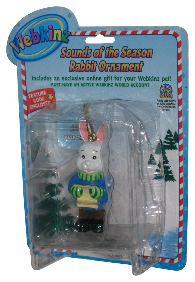 Minifigura Webkinz Sounds of The Season adorno de conejo de 2,5 pulgadas - (pla abollado Foto 1 de 1