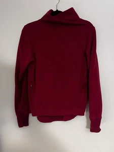 Athleta Damen Sweatshirt hochgeschlossen Langarm Frontreißverschluss Taschen rot Größe XS - Bild 1 von 3