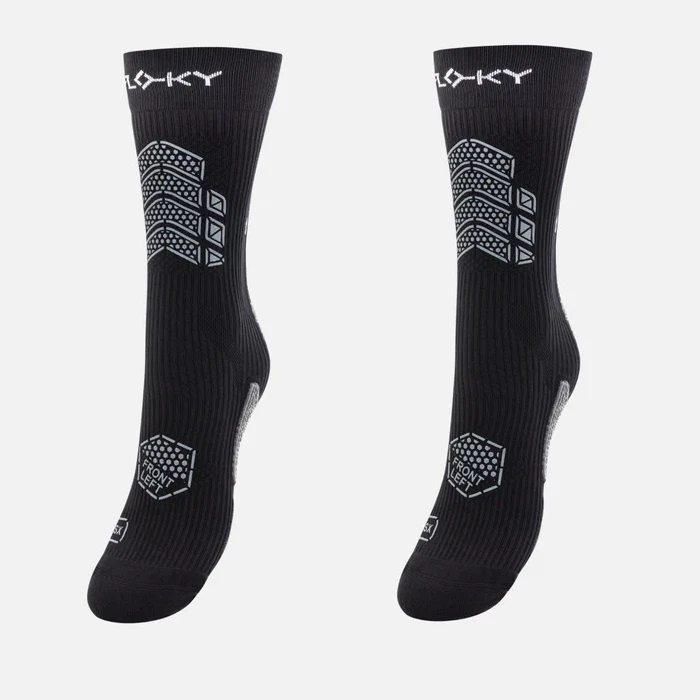 FLOKY AXSIST 3D Calza biomeccanica da calcio e rugby colore NERO