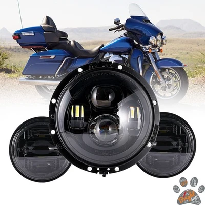 7" LED Headlight 4.5" Fog Lights For Harley-Davidson Electra Glide Ultra Classic - Image 1 of 4