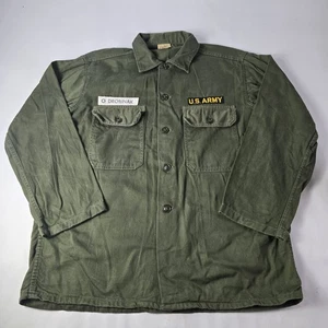 Camicia vintage US Army OG-107 uomo grande raso Vietnam anni 60 - Foto 1 di 9