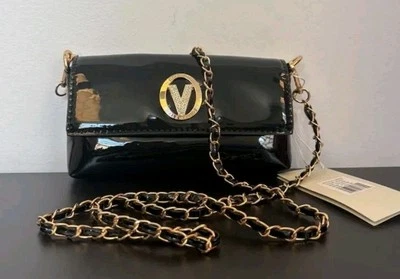 Valentino Orlandi Crossbody Handbag Style # V-3021D Black Patent Leather NWT - Image 1 of 4
