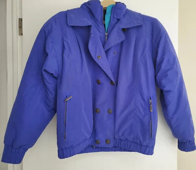 Chaqueta de esquí vintage años 90 Nordica para mujer talla 8 azul púrpura Foto 1 de 4
