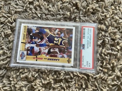 1991-92 Upper Deck #34 Magic vs. Jordan (CC) PSA 9 - Image 1 of 2