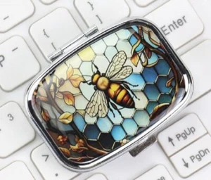 Fancy 2 Compartment Honey Bee Pill Box - Picture 1 of 5