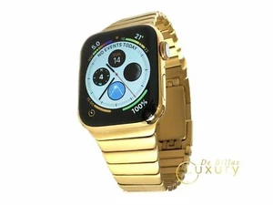 24K Gold Plated 45MM Apple Watch SERIES 8 With Gold Plated Link Band GPS LTE - Picture 1 of 3