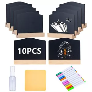10 Pcs Reusable Mini Chalkboard Signs With Easel Stand For Food Labels Doublesid - Picture 1 of 6