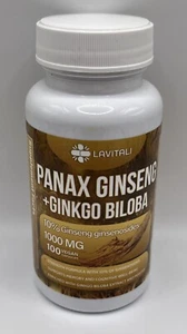 Ginseng & Ginkgo Biloba 100 Veggie Caps Energy Ginseng Root Extract.EXP : 11/25 - Picture 1 of 1