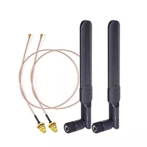 2 pièces antenne WiFi double bande 8dBi RP-SMA 30 cm U.FL IPX IPEX RG178 câble pour PCI - Photo 1/15