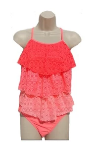 So Girls 2-Piece Tankini Swimming Suit Set Pink UV Protection Size 14.5 - Picture 1 of 7