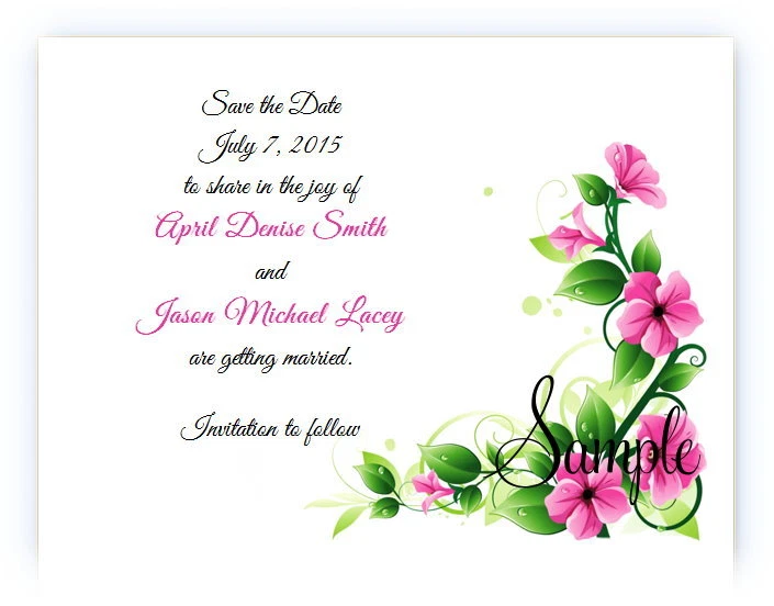 100 Tarjetas Personalizadas Personalizadas Rosa Floral Flores Novia Boda Guardar Fecha  Foto 1 de 1