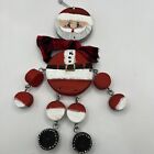 Vintage Santa Claus Wooden Christmas Ornament Hinged Limbs Wood Folk Art