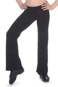 Girls Jazz Pants Roch Valley Flare Black Nylon/Lycra jazz pants size (1) 5-6 Yrs - Picture 1 of 2