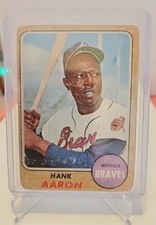 1968 Topps Hank Aaron Card #110 Atlanta Braves Well-loved HOF 