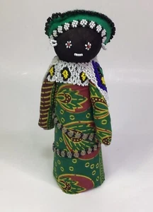 Bambola vintage africana Ndebele 9” tribale perline fatta a mano arte popolare fertilità - Foto 1 di 10