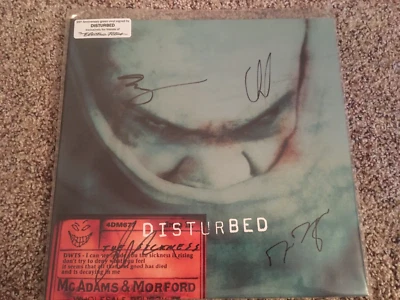 Disturbed The Sickness SIGNED Autographed 25th Anniversary Green Vinyl LP New - Image 1 of 2
