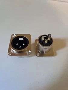 GLS Audio XLR Macho Jack Chasis Montaje en Panel 2 Tornillos Serie D XLR Macho 20 PCS - Imagen 1 de 3