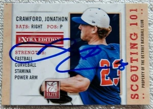 Cincinnati Reds Jonathon Crawford Signed 2013 Elite Scouting 101 Card Auto - Imagen 1 de 1