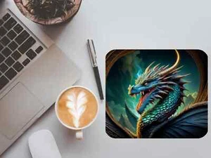 Green Dragon Mouse Pad - Picture 1 of 2