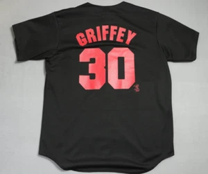 Vintage Ken Griffey Jr. Black Jersey Majestic Mens Large MLB Cincinnati Reds - Picture 1 of 13