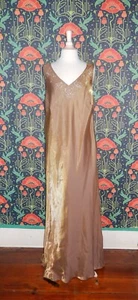 Vintage 90's Y2K Iridescent Shiny Gold Beaded Hoco Prom Formal Dress 20W - Picture 1 of 9