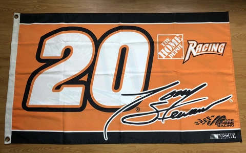 Premium 3' x 5' Heavy-Duty HOME DEPOT #20 Stewart Nascar Flag 2-Sided Signature Cover